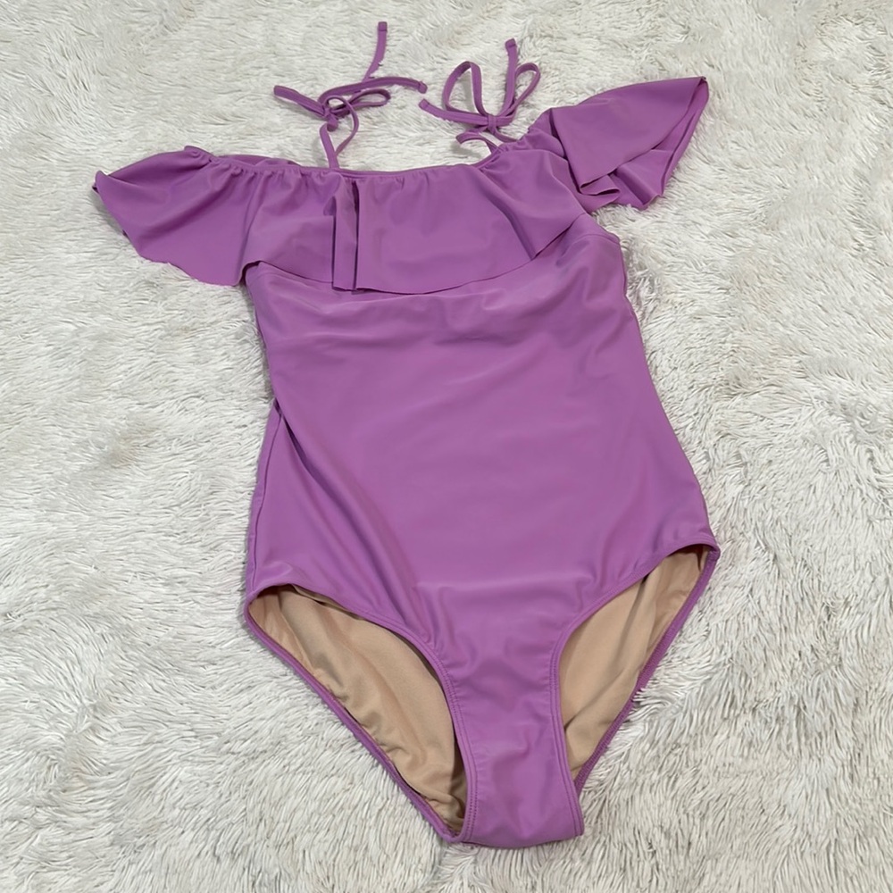 Albion Purple Off-Shoulder One Piece Swimsuit